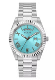 Buy Shop Guess Connoisseur Turquoise Dial Silver Steel Strap Watch for Men - GW0265G11 USA Online