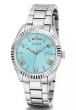 Buy Shop Guess Connoisseur Turquoise Dial Silver Steel Strap Watch for Men - GW0265G11 USA Online