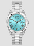 Buy Shop Guess Connoisseur Turquoise Dial Silver Steel Strap Watch for Men - GW0265G11 USA Online