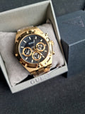 Buy Shop Guess Continental Black Dial Gold Steel Strap Watch for Men - GW0260G2 USA Online