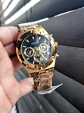 Buy Shop Guess Continental Black Dial Gold Steel Strap Watch for Men - GW0260G2 USA Online