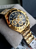 Buy Shop Guess Continental Black Dial Gold Steel Strap Watch for Men - GW0260G2 USA Online