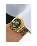 Buy Shop Guess Continental Black Dial Gold Steel Strap Watch for Men - GW0260G2 USA Online