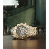 Buy Shop Guess Continental Black Dial Gold Steel Strap Watch for Men - GW0260G2 USA Online