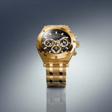 Buy Shop Guess Continental Black Dial Gold Steel Strap Watch for Men - GW0260G2 USA Online