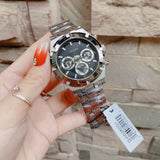 Buy Shop Guess Continental Black Dial Silver Steel Strap Watch for Men - GW0260G1 USA Online