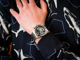 Buy Shop Guess Continental Black Dial Silver Steel Strap Watch for Men - GW0260G1 USA Online