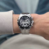Buy Shop Guess Continental Black Dial Silver Steel Strap Watch for Men - GW0260G1 USA Online