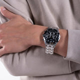 Buy Shop Guess Continental Black Dial Silver Steel Strap Watch for Men - GW0260G1 USA Online