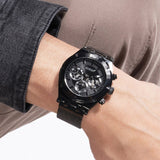 Buy Shop Guess Continental Chronograph Black Dial Black Mesh Strap Watch For Men - GW0582G3 USA Online