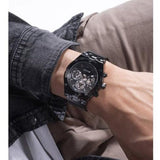 Buy Shop Guess Continental Chronograph Black Dial Black Mesh Strap Watch For Men - GW0582G3 USA Online