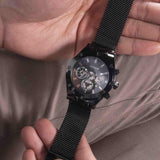 Buy Shop Guess Continental Chronograph Black Dial Black Mesh Strap Watch For Men - GW0582G3 USA Online