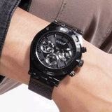 Buy Shop Guess Continental Chronograph Black Dial Black Mesh Strap Watch For Men - GW0582G3 USA Online
