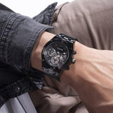 Buy Shop Guess Continental Chronograph Black Dial Black Mesh Strap Watch For Men - GW0582G3 USA Online