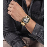 Buy Shop Guess Continental Chronograph Black Dial Gold Mesh Strap Watch For Men - GW0582G2 USA Online