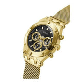 Buy Shop Guess Continental Chronograph Black Dial Gold Mesh Strap Watch For Men - GW0582G2 USA Online