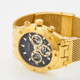 Buy Shop Guess Continental Chronograph Black Dial Gold Mesh Strap Watch For Men - GW0582G2 USA Online