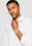 Buy Shop Guess Continental Diamonds Gold Dial Gold Steel Strap Watch for Men - GW0261G2 USA Online