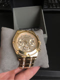 Buy Shop Guess Continental Diamonds Gold Dial Gold Steel Strap Watch for Men - GW0261G2 USA Online