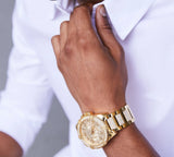 Buy Shop Guess Continental Diamonds Gold Dial Gold Steel Strap Watch for Men - GW0261G2 USA Online