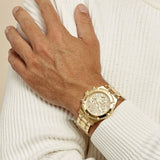 Buy Shop Guess Continental Diamonds Gold Dial Gold Steel Strap Watch for Men - GW0261G2 USA Online