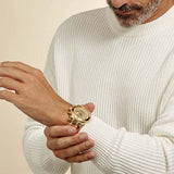 Buy Shop Guess Continental Diamonds Gold Dial Gold Steel Strap Watch for Men - GW0261G2 USA Online