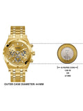 Buy Shop Guess Continental Diamonds Gold Dial Gold Steel Strap Watch for Men - GW0261G2 USA Online