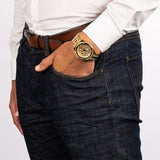 Buy Shop Guess Continental Diamonds Gold Dial Gold Steel Strap Watch for Men - GW0261G2 USA Online