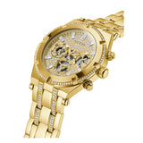 Buy Shop Guess Continental Diamonds Gold Dial Gold Steel Strap Watch for Men - GW0261G2 USA Online