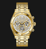 Buy Shop Guess Continental Diamonds Gold Dial Gold Steel Strap Watch for Men - GW0261G2 USA Online
