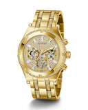 Buy Shop Guess Continental Diamonds Gold Dial Gold Steel Strap Watch for Men - GW0261G2 USA Online