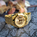Buy Shop Guess Continental Gold Dial Gold Steel Strap Watch For Men - GW0260G4 USA Online