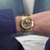 Buy Shop Guess Continental Gold Dial Gold Steel Strap Watch For Men - GW0260G4 USA Online