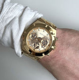 Buy Shop Guess Continental Gold Dial Gold Steel Strap Watch For Men - GW0260G4 USA Online