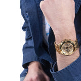 Buy Shop Guess Continental Gold Dial Gold Steel Strap Watch For Men - GW0260G4 USA Online