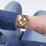 Buy Shop Guess Continental Gold Dial Gold Steel Strap Watch For Men - GW0260G4 USA Online