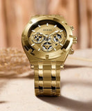 Buy Shop Guess Continental Gold Dial Gold Steel Strap Watch For Men - GW0260G4 USA Online