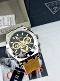 Buy Shop Guess Continental Multifunction Black Dial Brown Leather Strap Watch for Men - GW0262G1 USA Online