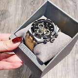 Buy Shop Guess Continental Multifunction Black Dial Brown Leather Strap Watch for Men - GW0262G1 USA Online
