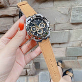 Buy Shop Guess Continental Multifunction Black Dial Brown Leather Strap Watch for Men - GW0262G1 USA Online