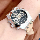 Buy Shop Guess Continental Multifunction Black Dial Brown Leather Strap Watch for Men - GW0262G1 USA Online