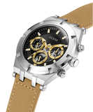 Buy Shop Guess Continental Multifunction Black Dial Brown Leather Strap Watch for Men - GW0262G1 USA Online