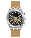 Buy Shop Guess Continental Multifunction Black Dial Brown Leather Strap Watch for Men - GW0262G1 USA Online