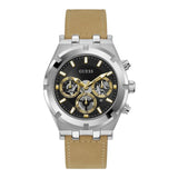 Buy Shop Guess Continental Multifunction Black Dial Brown Leather Strap Watch for Men - GW0262G1 USA Online