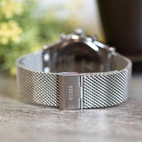 Buy Shop Guess Continental Quartz Black Dial Silver Mesh Strap Watch For Men - GW0582G1 USA Online