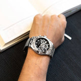 Buy Shop Guess Continental Quartz Black Dial Silver Mesh Strap Watch For Men - GW0582G1 USA Online