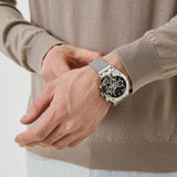 Buy Shop Guess Continental Quartz Black Dial Silver Mesh Strap Watch For Men - GW0582G1 USA Online