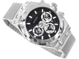 Buy Shop Guess Continental Quartz Black Dial Silver Mesh Strap Watch For Men - GW0582G1 USA Online