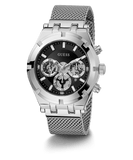 Buy Shop Guess Continental Quartz Black Dial Silver Mesh Strap Watch For Men - GW0582G1 USA Online