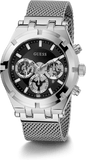 Buy Shop Guess Continental Quartz Black Dial Silver Mesh Strap Watch For Men - GW0582G1 USA Online